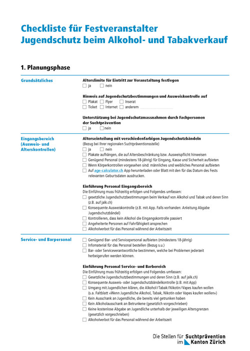 Checkliste für Festveranstalter